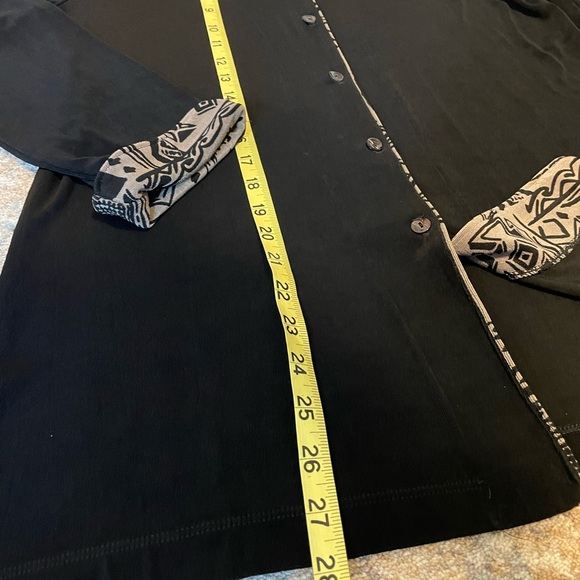 Chicos Travelers Black Knit Button-Up Cardigan Sz L/12 - Picture 9 of 10